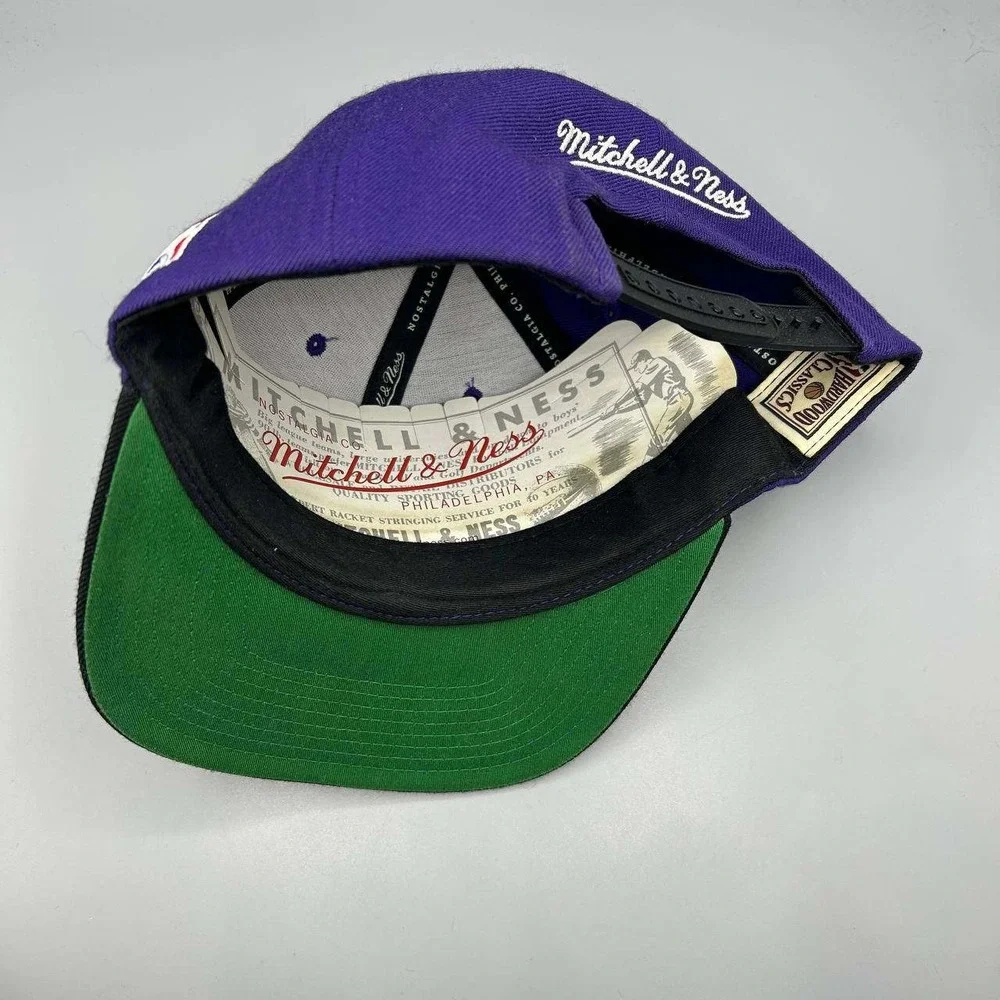 Toronto Raptors Hat Men Big Logo Embroidered Mitchell & Ness Snap‎ Back Cap